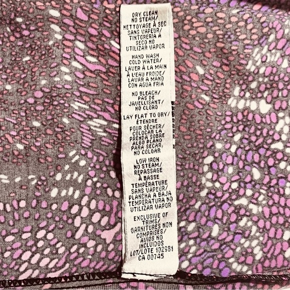 Josef midi dress long sleeve ruched waistline pink purple abstract size S - Picture 10 of 13